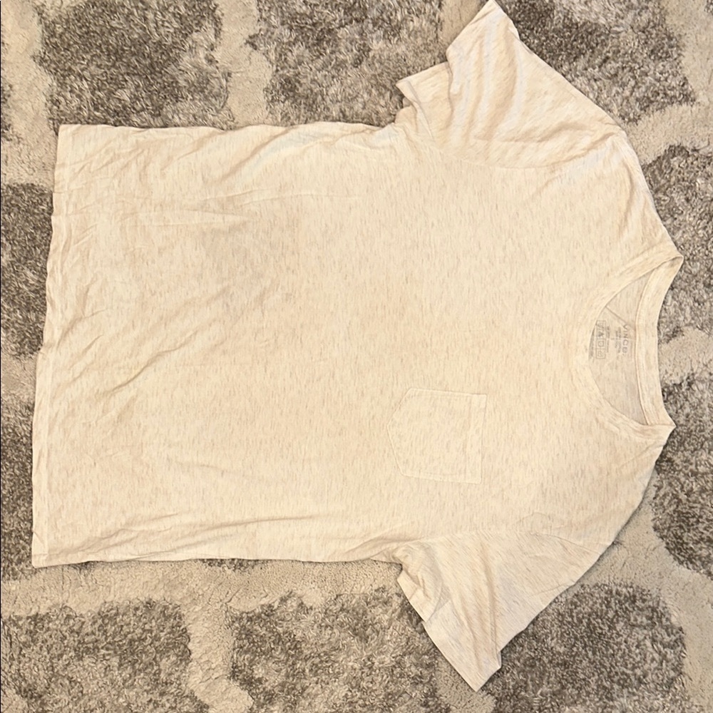 VINCE MENS PIMA COTTON SIZE SMALL CREAM Classic White Men's T-Shirt